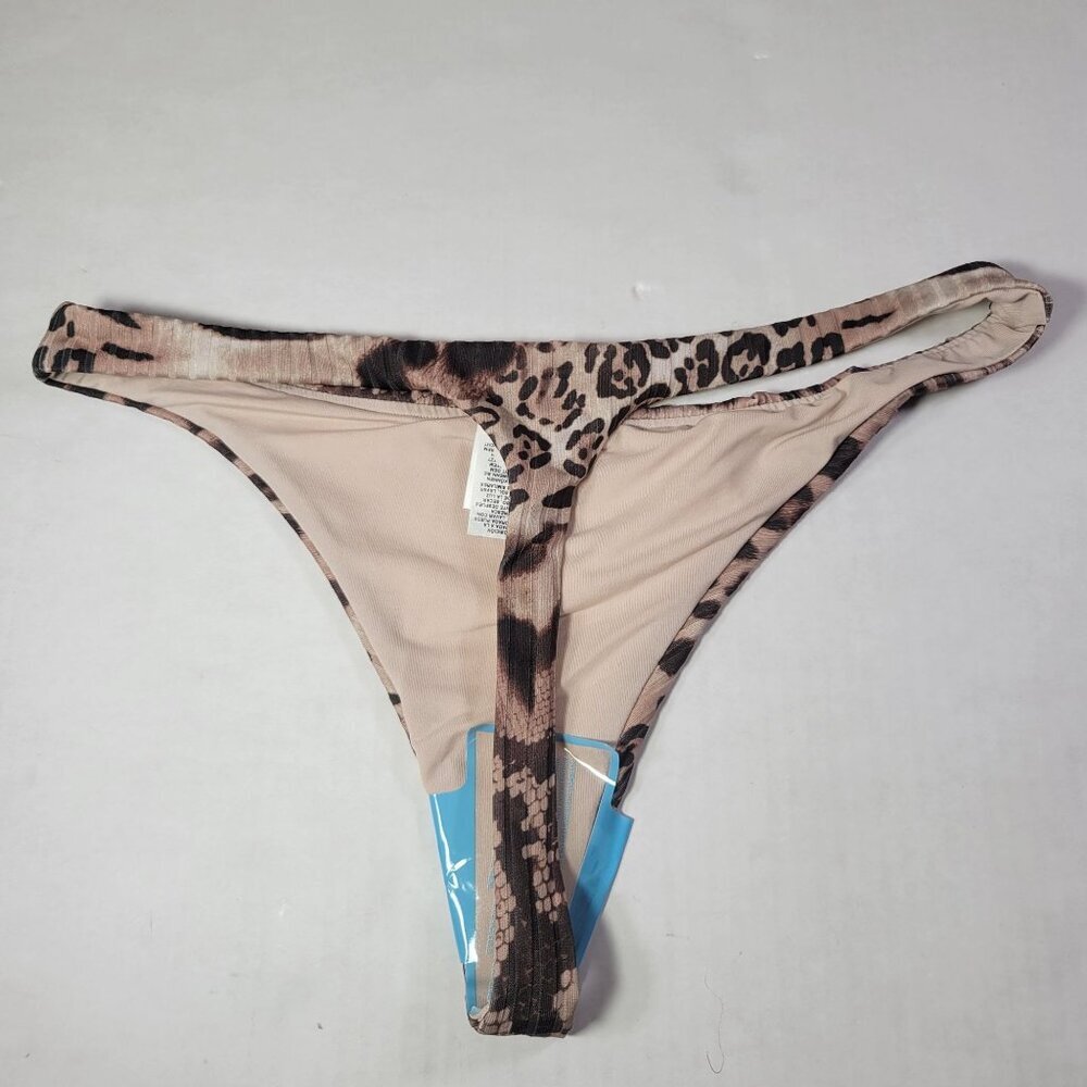 ASOS Design Women Leopard Print Thong Bikini Bottoms Swimwear Beach Size 4 - Picture 3 of 3